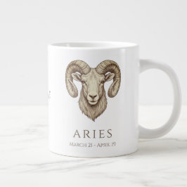 Widder-Zodiac personalisierter Name & Geburtsdatum Jumbo-Tasse