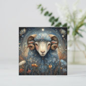 Widder Zodiac Sternzeichen Astrologie Geburtstag Karte (Stehend Vorderseite)