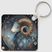 Widder Zodiac Sternzeichen Astrologie Mystischer G Schlüsselanhänger (Rückseite)