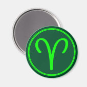 Widder-Zodiac-Symbol grüner Kontrast Magnet (Vorderseite/Rückseite)
