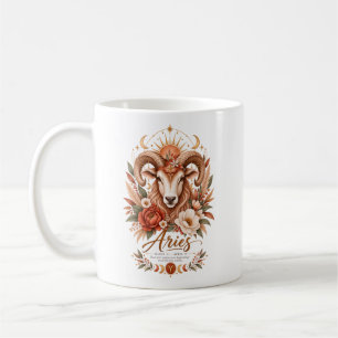 Widder-Zodiac-Terrakotta-Botanik-Astrologie Kaffeetasse