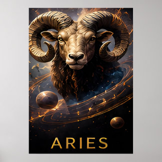 Widder-Zodiac-Widder-Himmels-Astrologie-Symbol Poster