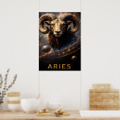 Widder-Zodiac-Widder-Himmels-Astrologie-Symbol Poster (Küche)