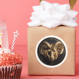 Widder-Zodiac-Widder Runder Aufkleber