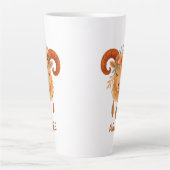 Widder-Zodiak-Boho-Watercolor-Latte-Tasse Milchtasse (Vorderseite)