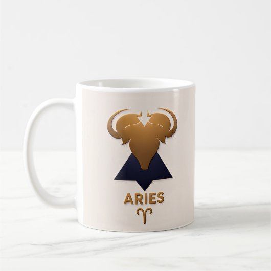 Widder-Zodiak-Dekor Astrologie-Geschenk Kaffeetasse (Links)