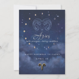 Widder-Zodiak-Geburtstagseinladung Einladung