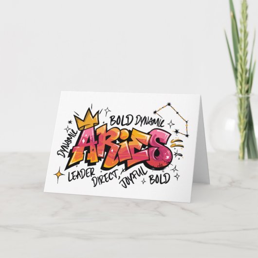 Widder-Zodiak-Graffiti Karte (Vorderseite)