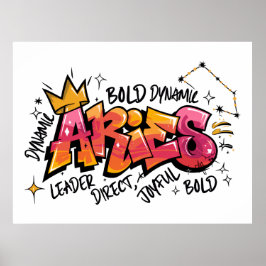 Widder-Zodiak-Graffiti Poster