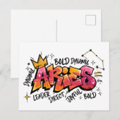 Widder-Zodiak-Graffiti  Postkarte (Vorne/Hinten)