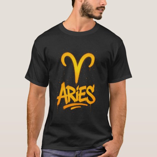Widder-Zodiak-Graffiti-Symbol T-Shirt (Vorderseite)