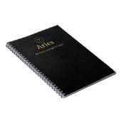 Widder-Zodiak-Spiralblock - Faux-Leder-Optik Notizblock (Rechte Seite)