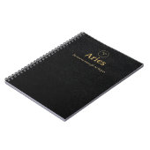 Widder-Zodiak-Spiralblock - Faux-Leder-Optik Notizblock (Linke Seite)