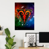 Widder Zodiaque Geschenk Astrologie Poster (Heimbüro)