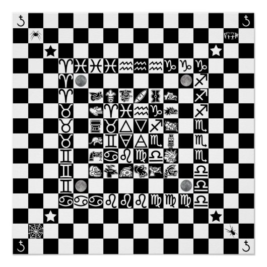 Widdershins Enochian Aztec Magic Ritual Chessboard Poster (Vorderseite)