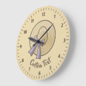 Wide Brimmed Hat Beige Große Wanduhr (Winkel)