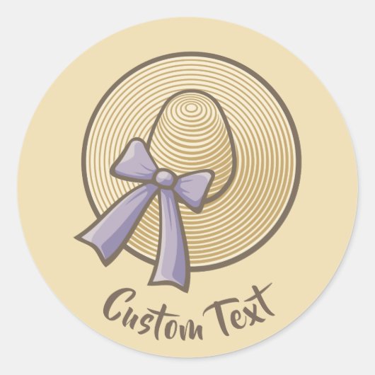 Wide Brimmed Hat Beige Runder Aufkleber (Vorderseite)