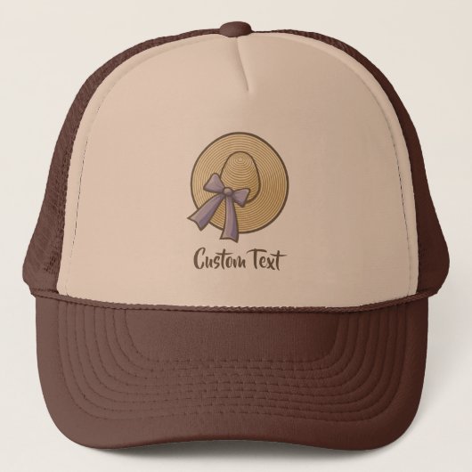 Wide Brimmed Hat Beige Truckerkappe (Vorderseite)