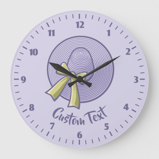 Wide Brimmed Hat Lilac Große Wanduhr (Vorderseite)