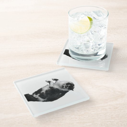 Wide-Eyes Cat Dreh Untersetzer (Schrägansicht)