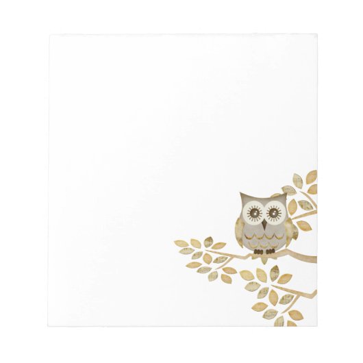 Wide Eyes Owl im Baumkommentar Notizblock (Vorderseite)