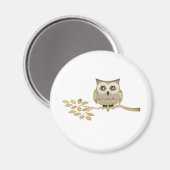 Wide Eyes Owl in Tree Magnet (Vorderseite/Rückseite)