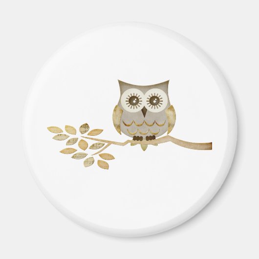 Wide Eyes Owl in Tree Magnet (Vorne)