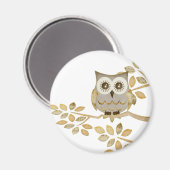 Wide Eyes Owl in Tree Magnet (Vorderseite/Rückseite)