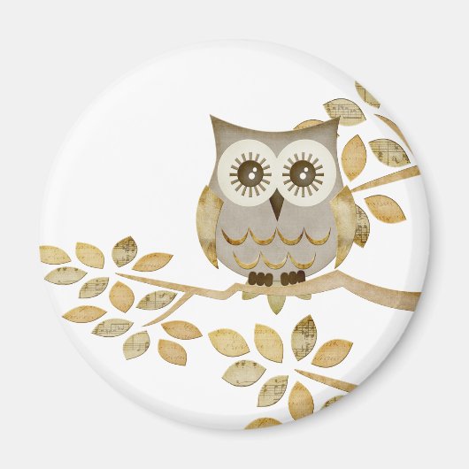 Wide Eyes Owl in Tree Magnet (Vorne)