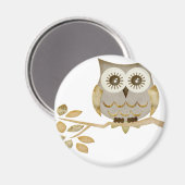 Wide Eyes Owl in Tree Magnet (Vorderseite/Rückseite)
