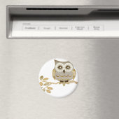 Wide Eyes Owl in Tree Magnet (In Situ (Geschirrspüler))