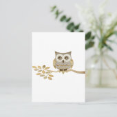 Wide Eyes Owl in Tree Postkarte (Stehend Vorderseite)