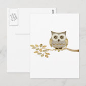 Wide Eyes Owl in Tree Postkarte (Vorne/Hinten)