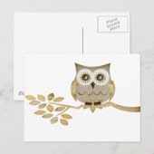 Wide Eyes Owl in Tree Postkarte (Vorne/Hinten)