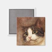 Wide Mit Augen Kitty Portrait | ABSTRAKT | Wasserf Magnet (Vorderseite/Rückseite)