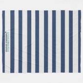Wide Nautical Striped Weave Navy White ID1248 Fleecedecke (Vorderseite (Horizontal))