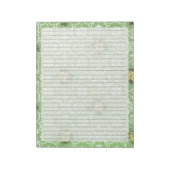 Wide Ruled Retro 60er Mitte Jahrhundert Grün Vinta Notizblock (Rotiert)