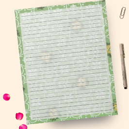 Wide Ruled Retro 60er Mitte Jahrhundert Grün Vinta Notizblock
