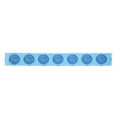 Wide Satin Blue Ribbon Multi Language Peace Satinband (Vorderseite)