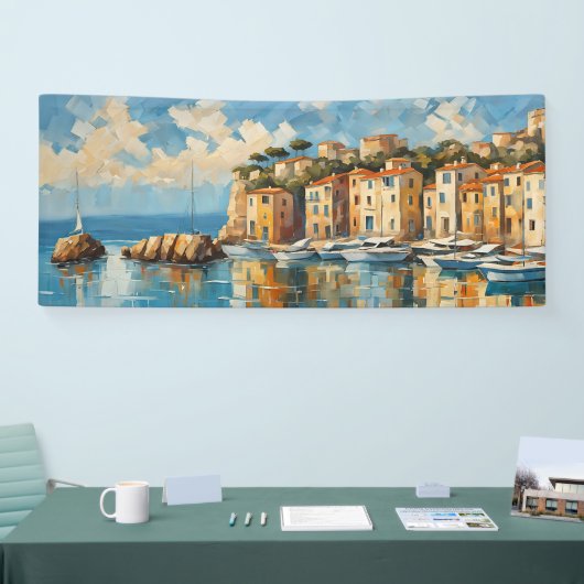 Wide Seascape Mediterrane antiker Hafen Banner (Messe)