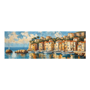 Wide Seascape Mediterrane antiker Hafen Fotodruck
