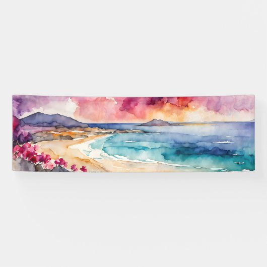 Wide Seascape Mediterrane Lila Ruhe Banner (Horizontal)