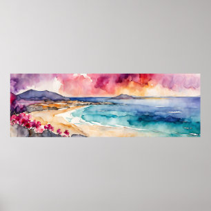 Wide Seascape Mediterrane Lila Ruhe Poster