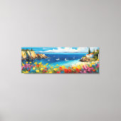 Wide Seascape Mediterranean Yachten und Blume Leinwanddruck (Vorderseite)