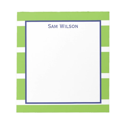 Wide Strip Lime Green Notepad Notizblock (Vorderseite)