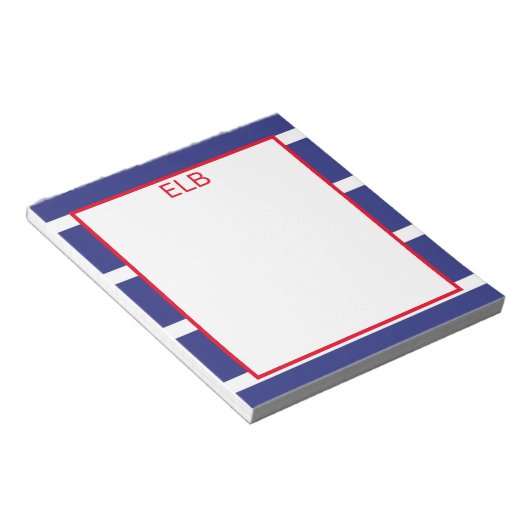 Wide Strip Navy Blue Notepad Notizblock (angewinkelt)