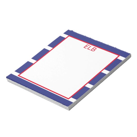 Wide Strip Navy Blue Notepad Notizblock (Rotiert)