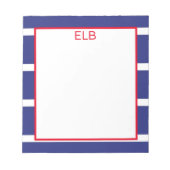 Wide Strip Navy Blue Notepad Notizblock (Vorderseite)