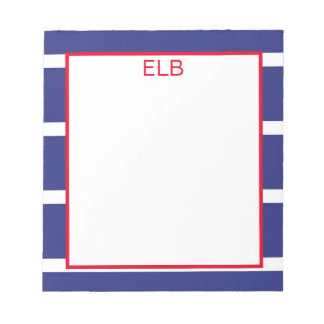 Wide Strip Navy Blue Notepad Notizblock