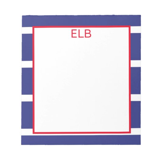 Wide Strip Navy Blue Notepad Notizblock (Vorderseite)